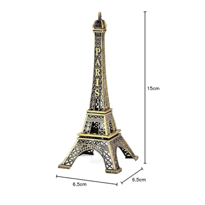 Medium Size Metal Eiffel Tower Miniature Antique Finish Paris Landmark Replica for Home Decor and Gifts 15 cms  - Image 3