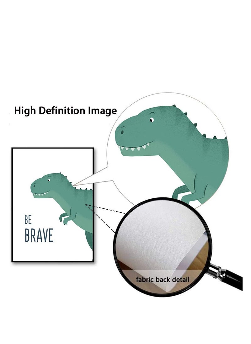 SYOSI 6 Pack Jungle Nursery Wall Decor Art Pictures, Safari Dinosaur Wall Prints Cartoon Animal Wall Murals Poster for Baby Kids Bedroom Living Room Bathroom-30x21cm Wall Decor Unframed  - Image 3