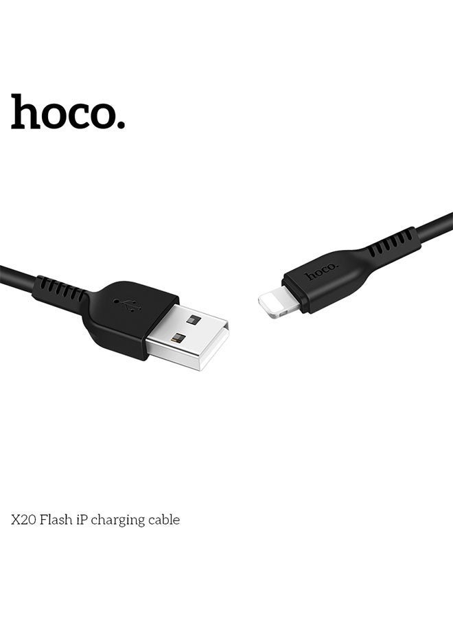 hoco. X20 Flash iP 3M Fast Charging Cable – Extra Long Lightning Charging Cable with High-Speed Power Delivery Support, Durable Tangle-Free Nylon Braided Cord, Quick Sync and Charge for iPhones, iPads, Power Banks, and Lightning-Compatible Devices  - Image 4