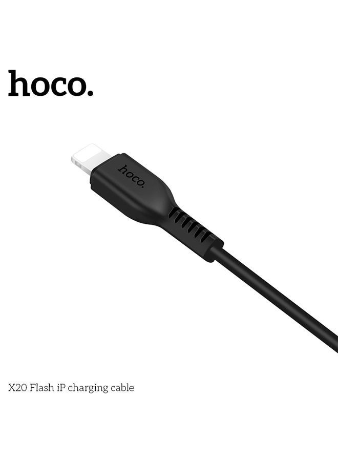 hoco. X20 Flash iP 3M Fast Charging Cable – Extra Long Lightning Charging Cable with High-Speed Power Delivery Support, Durable Tangle-Free Nylon Braided Cord, Quick Sync and Charge for iPhones, iPads, Power Banks, and Lightning-Compatible Devices  - Image 2