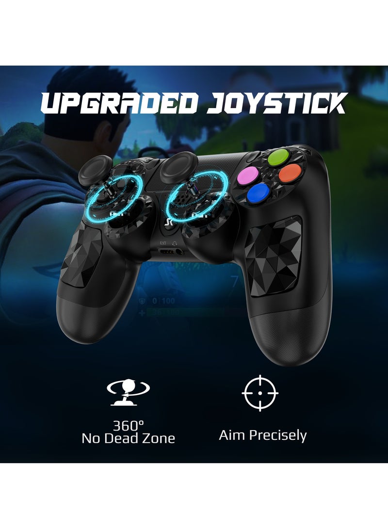 Controller for PS4, Wireless Controller Compatible with PS4/PS3/Android/PC/iOS, PS4 Joystick with Touch Panel, Six Axis Gyroscope, Black - Image 3