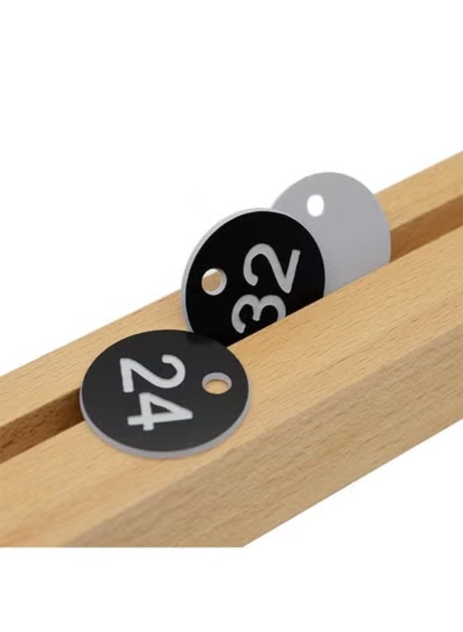fantasize 1-100 Number Tags, Plastic ID Number Hang Tags with Hole, Engraved Round Numbered Marking Identification Tags, Key Box Cabinet Organized Coding Tag(Black) - Image 4