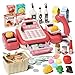 STACTCUTE 49Pcs Cash Register Toy Set for Kids Pretend Play Grocery Store Cashier Playset with Conveyor Belt Scanner Weighing Scale Calculator Microphone Toys Gift for Toddlers Ages 38 Pink - Image 2