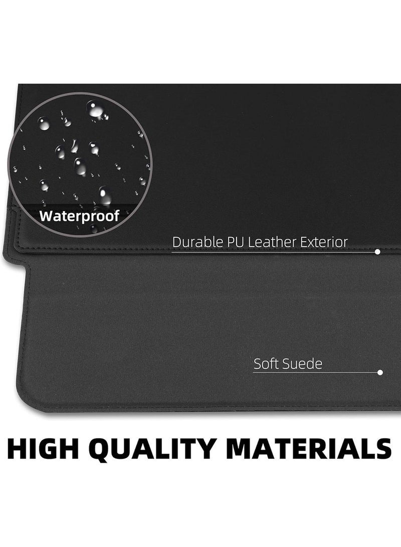 14-14.1 inch Laptop Sleeve Compatible with MacBook Air 13 MacBook Pro 13 2021 2020 2019 PU Leather Laptop Case Water-Resistant Laptop Sleeve Soft Padded Sleeve Protective Briefcase, Black - Image 2