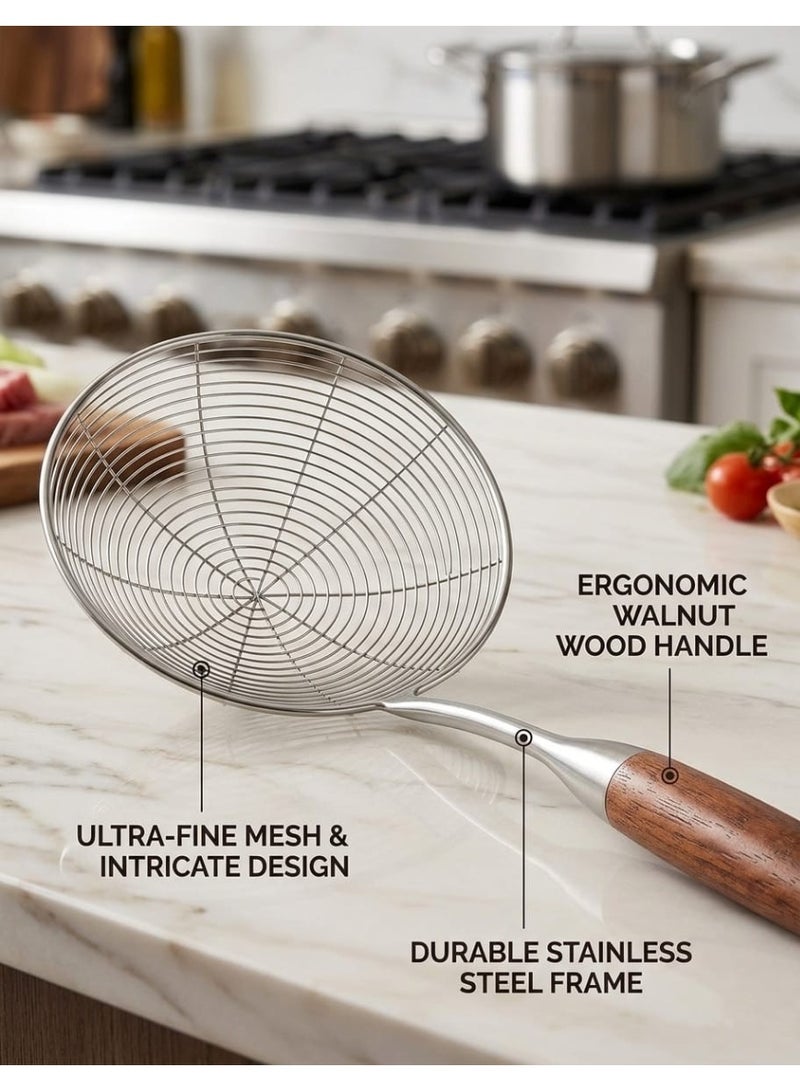 FIRST PRO Stainless Steel Spider Strainer Skimmer Spoon Kitchen Cooking Skimmer for Frying, Boiling and Scooping Food - Image 2