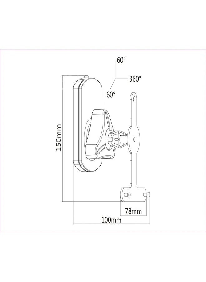 Skill Tech SB 38N Speaker Wall Mount Bracket, Dimensions 145x78x100mm, Profile 95mm, Max Load 10kg – Black  - Image 4