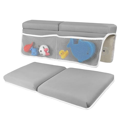 LILEKA Baby Bath Kneeler and Elbow Rest Pad Set NonSlip Quick Dry Bath Kneeling Pad and Bath Elbow Rest Pad with Pockets for Baby Bath Essentials