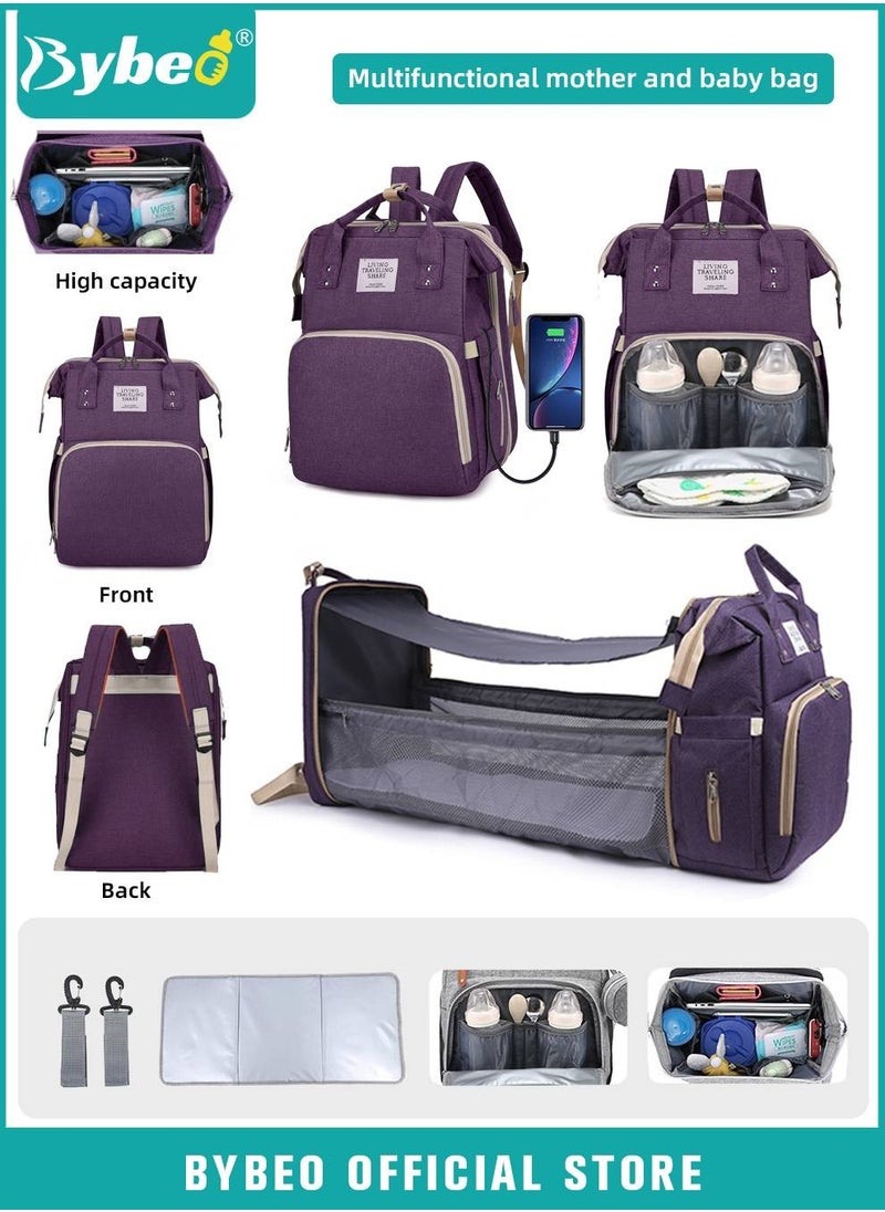 Bybeo - 2024 New Style Baby Diaper Bag Backpack, Multifunction Diapers Changing Station for Boys Girls Outdoor and Travel, Infant Shower Gifts, Large Capacity, 900d Oxford, USB Port - Image 1
