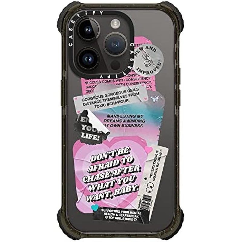 Casetify Ultra Impact iPhone 14 Pro Case 【5X Military Grade Drop Tested / 11.5ft Drop Protection】 - Stickers by Top Girl Studio - Glossy Black - Image 3