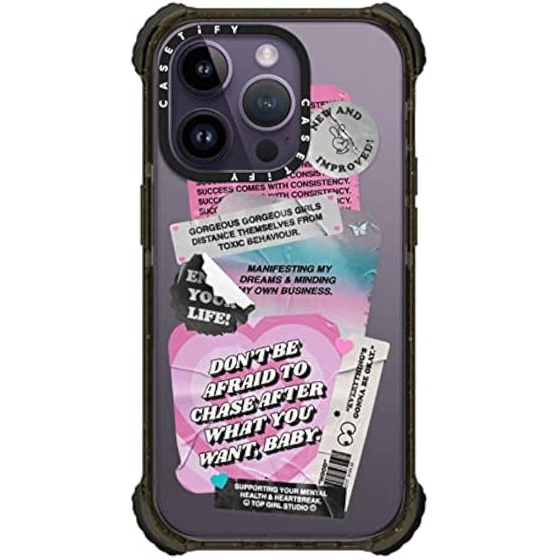 Casetify Ultra Impact iPhone 14 Pro Case 【5X Military Grade Drop Tested / 11.5ft Drop Protection】 - Stickers by Top Girl Studio - Glossy Black - Image 1