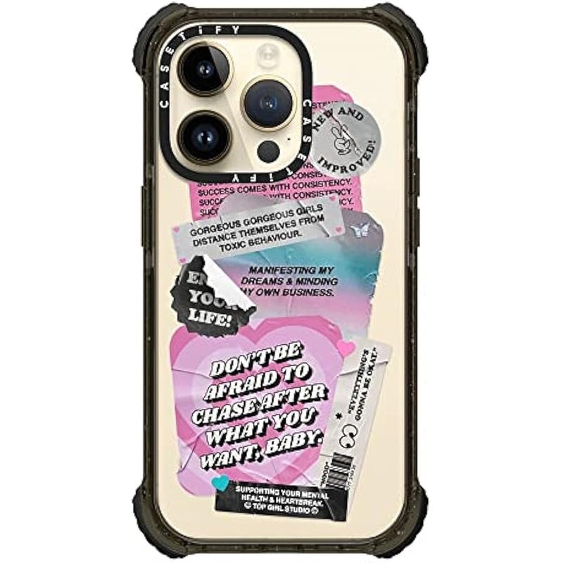 Casetify Ultra Impact iPhone 14 Pro Case 【5X Military Grade Drop Tested / 11.5ft Drop Protection】 - Stickers by Top Girl Studio - Glossy Black - Image 4