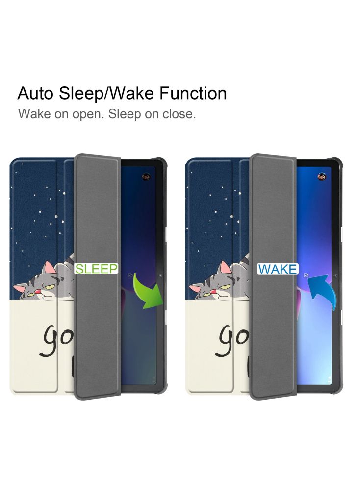 For Lenovo Tab M10 (Gen 3) TB-328FU/TB-328XU Pattern Printing Tablet Case PU Leather Trifold Stand Cover with Auto Wake/Sleep - Cat - Image 5