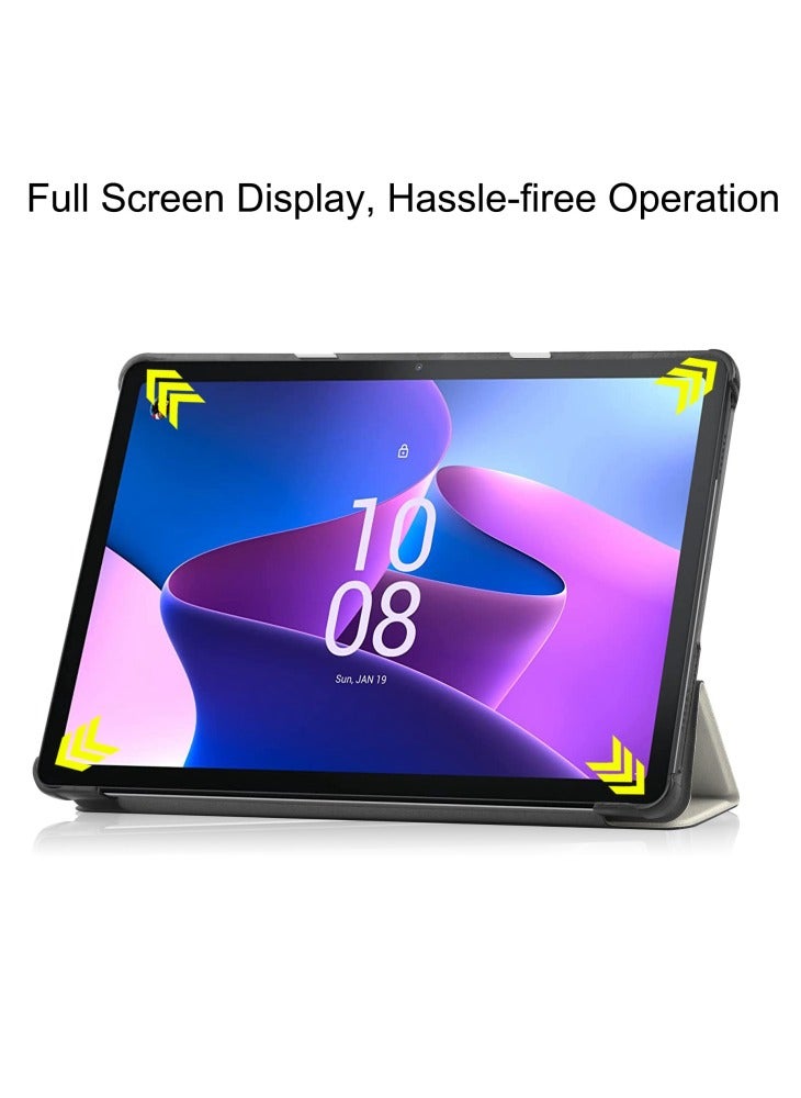 For Lenovo Tab M10 (Gen 3) TB-328FU/TB-328XU Pattern Printing Tablet Case PU Leather Trifold Stand Cover with Auto Wake/Sleep - Cat - Image 3