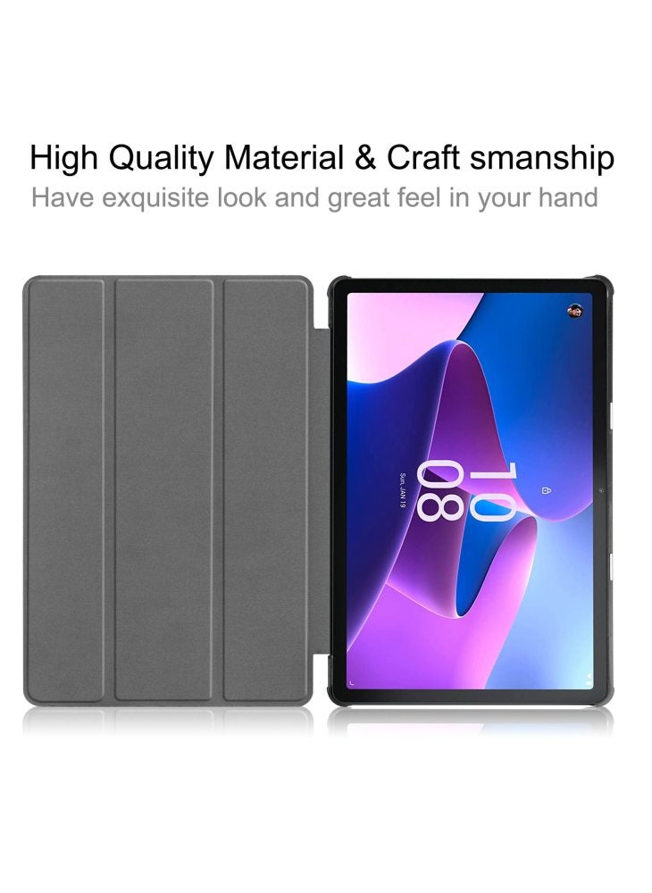 For Lenovo Tab M10 (Gen 3) TB-328FU/TB-328XU Pattern Printing Tablet Case PU Leather Trifold Stand Cover with Auto Wake/Sleep - Cat - Image 2
