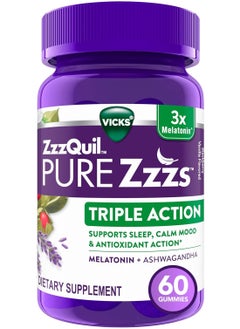 Vicks ZzzQuil PURE Zzzs Triple Action, 60 Gummies  - Image 1