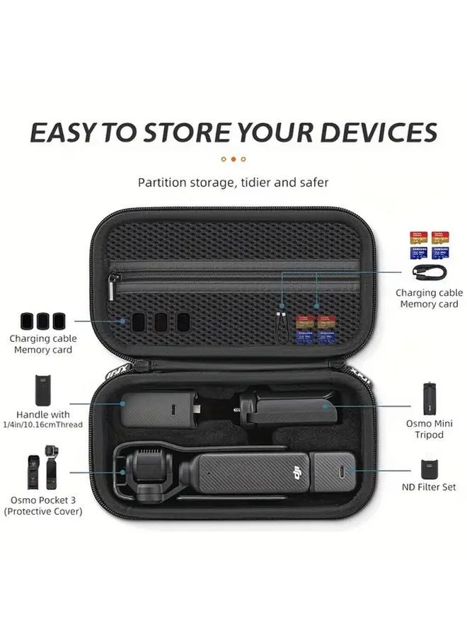 حقيبة سفر صلبة سوداء مضادة للصدمات لحمل DJI Osmo Pocket 3 - Image 4