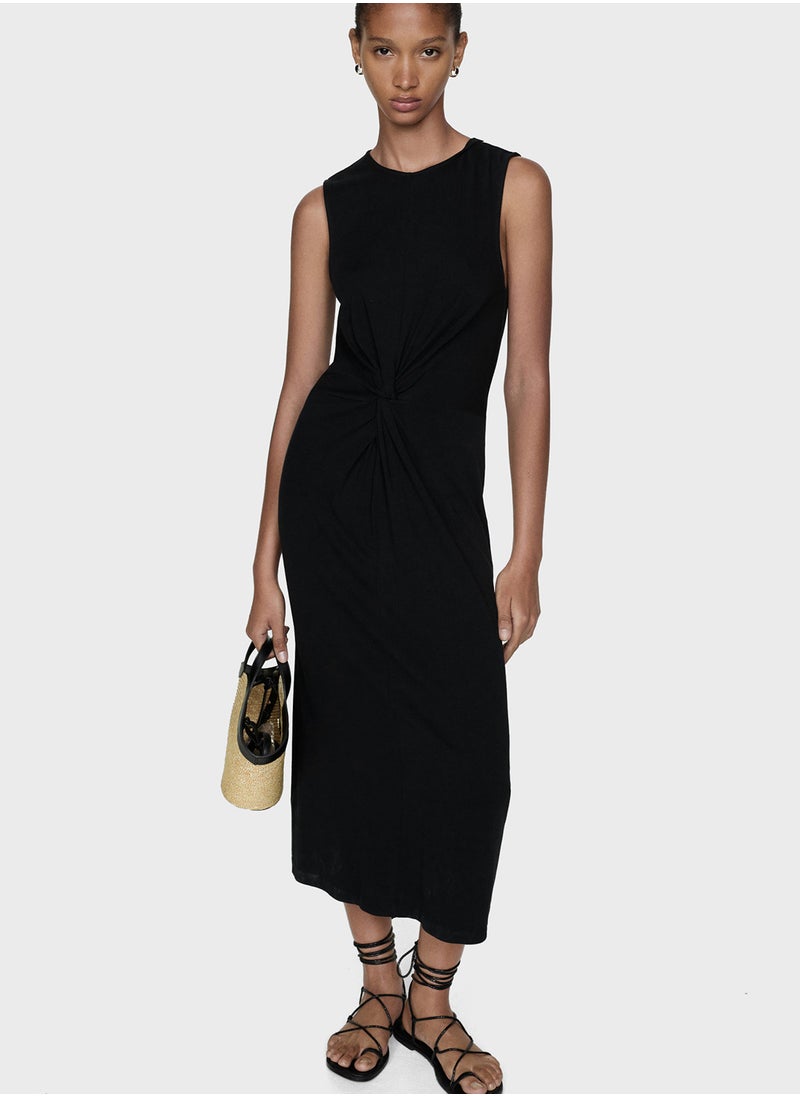 MANGO - Drape Detail Dress - Image 1