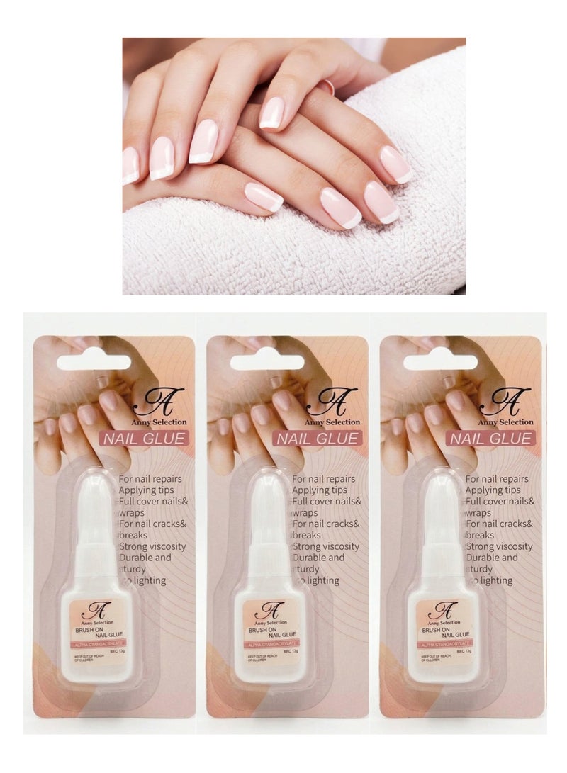 ANNY Brush-On Nail Glue (3-Pack) - Image 3