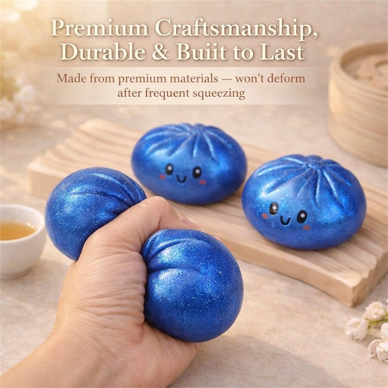 general 2026 Glitter Dumpling Squishy Stress Relief Toy Pink B Colorful Glitter Dumplings With Box - Image 5