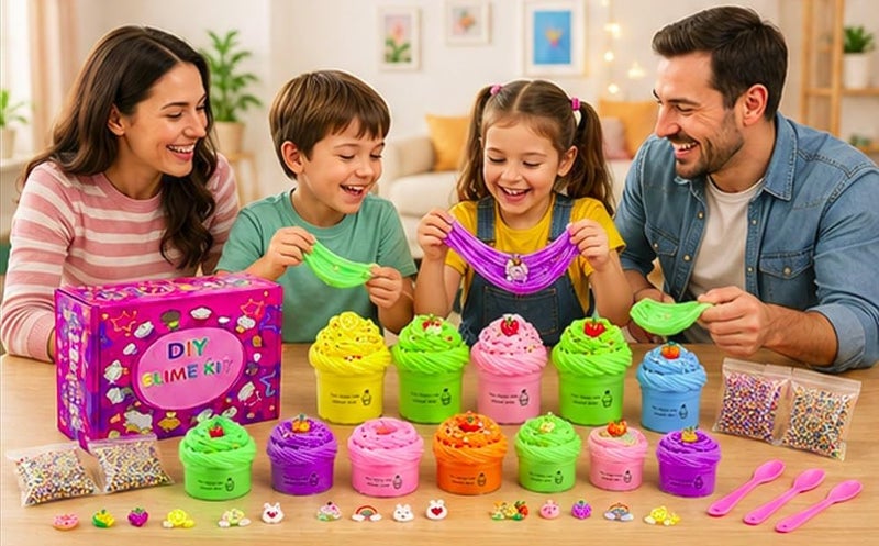 SHAHNARO 18 Packs Slime Kit for Kids – Fluffy, Cloud & Butter Slime with Charms – Slime for Girls & Boys Age 3 4 5 6 7 – Birthday Gift Kid, Toys, Party Favors, Fluffy Slime Kit Girl Boy - Image 4