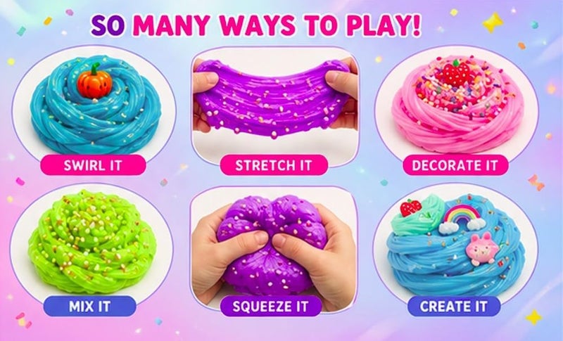SHAHNARO 18 Packs Slime Kit for Kids – Fluffy, Cloud & Butter Slime with Charms – Slime for Girls & Boys Age 3 4 5 6 7 – Birthday Gift Kid, Toys, Party Favors, Fluffy Slime Kit Girl Boy - Image 5