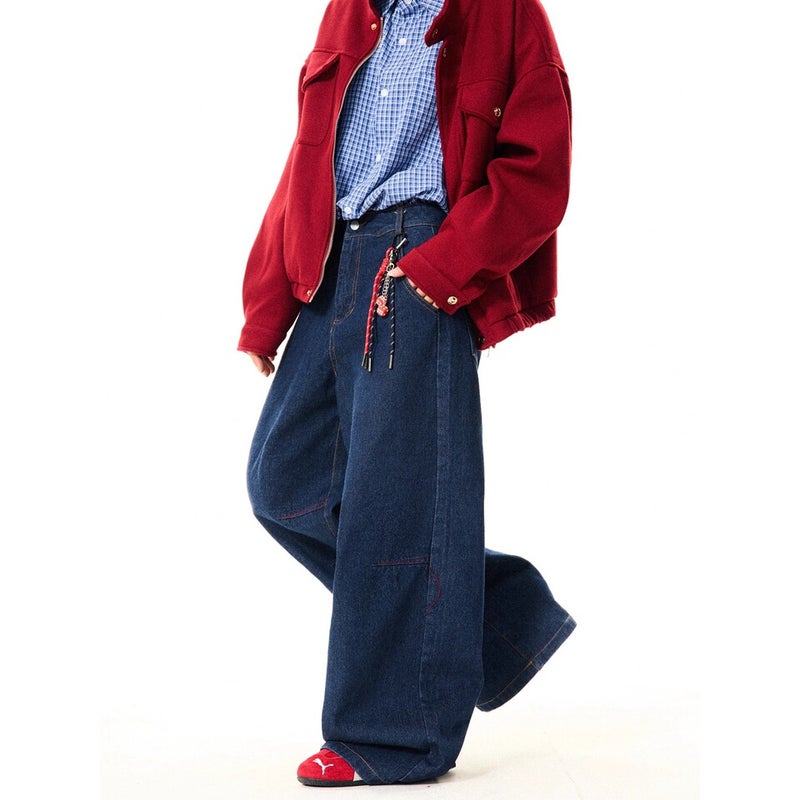 Unisex Classic Denim Jeans Loose Fit Daily Outdoor Wear - Image 5