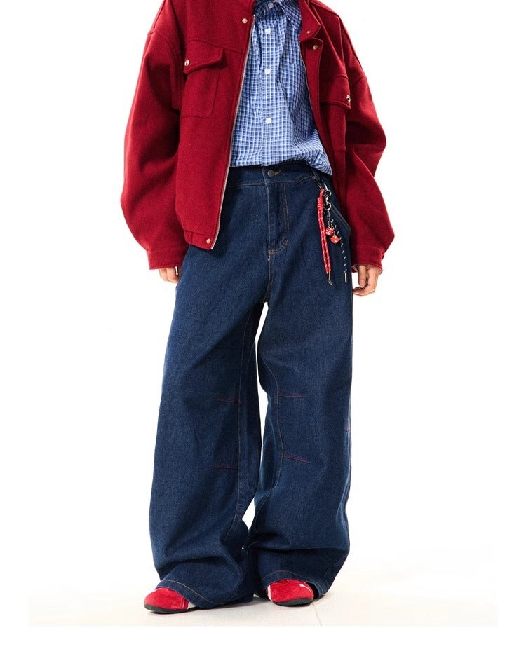 Unisex Classic Denim Jeans Loose Fit Daily Outdoor Wear - Image 1