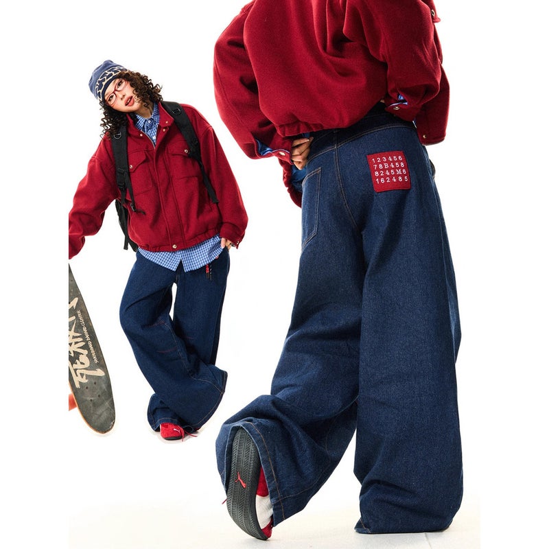 Unisex Classic Denim Jeans Loose Fit Daily Outdoor Wear - Image 2