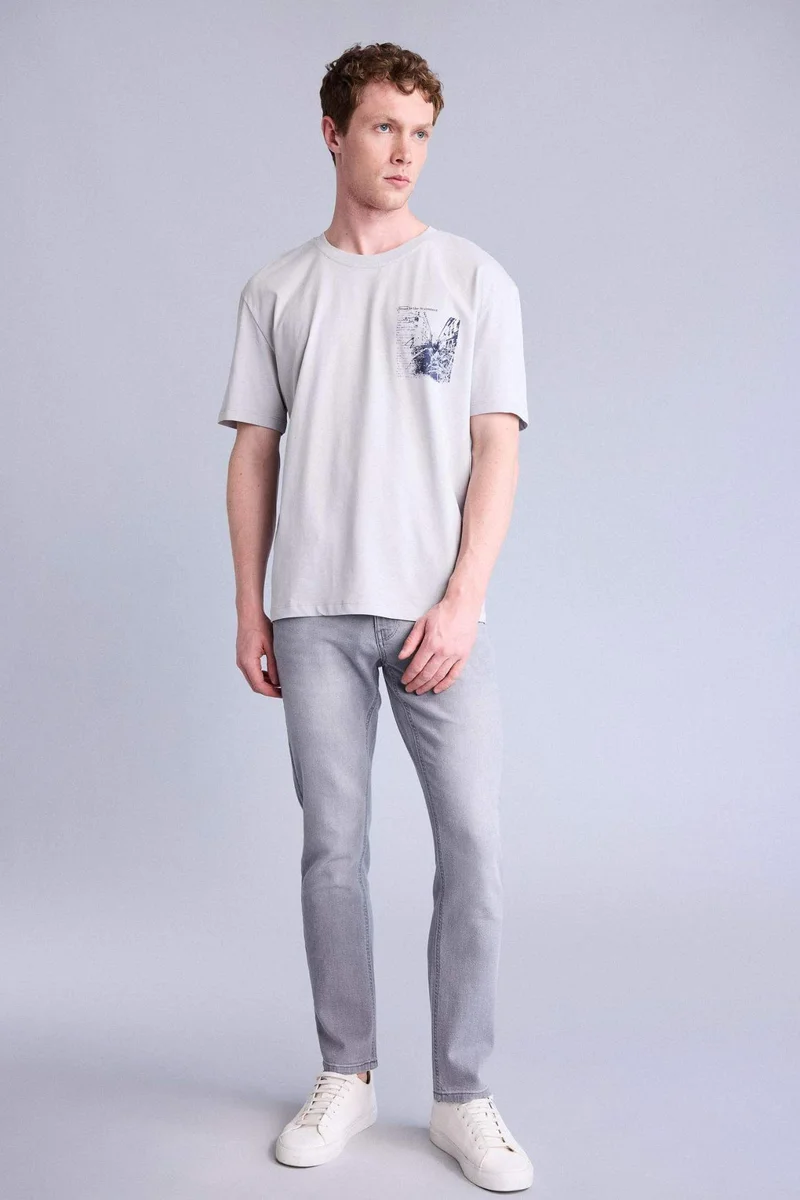 DeFacto 100% Cotton Regular Fit Printed Short Sleeve T-shirt