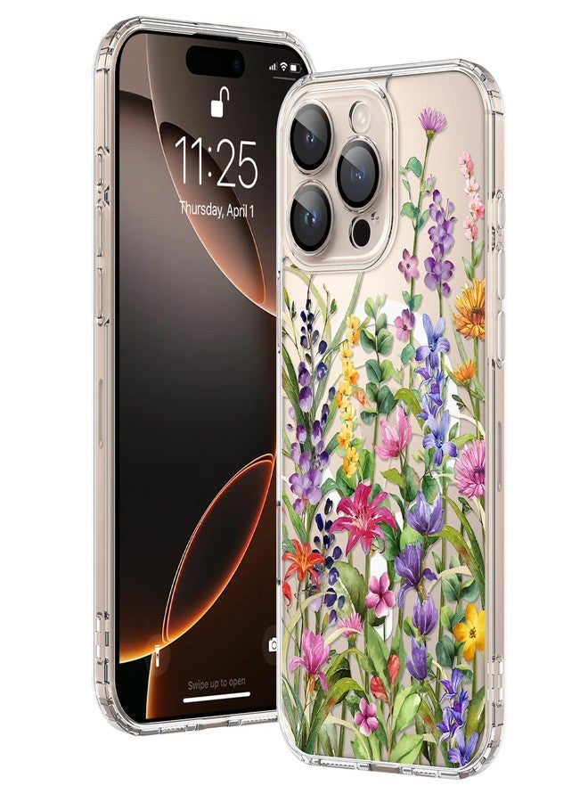 OOK Magnetic for iPhone 16 Pro Max Case [Compatible with Magsafe] Colorful Wild Flowers Rattan Flower Design Hard Back for iPhone 16 Pro Max , Colorful Wild Flowers (6.9") - Image 1