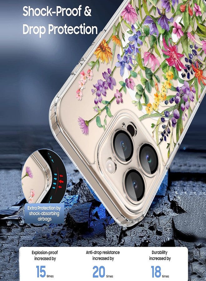 OOK Magnetic for iPhone 16 Pro Max Case [Compatible with Magsafe] Colorful Wild Flowers Rattan Flower Design Hard Back for iPhone 16 Pro Max , Colorful Wild Flowers (6.9") - Image 2