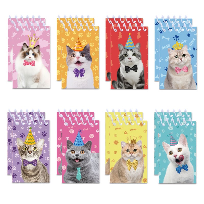 16 Joyful Cat Vertical Travel Spiral Notebooks for Event Providers - Image 1