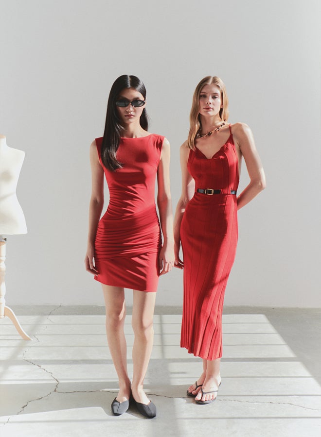 trendyol Limited Edition Backless Midi Bodycon Stretch Knit Dress  - Image 3