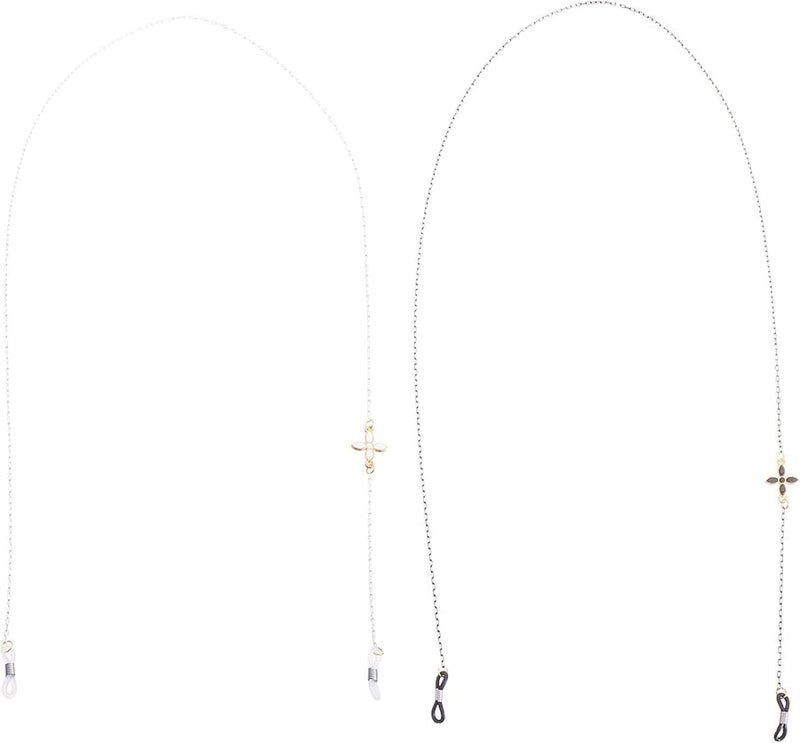 Retro Metal Glasses Chain Strap Black White Anti Lost Eyeglasses Cord for Women Sunglasses - Image 1