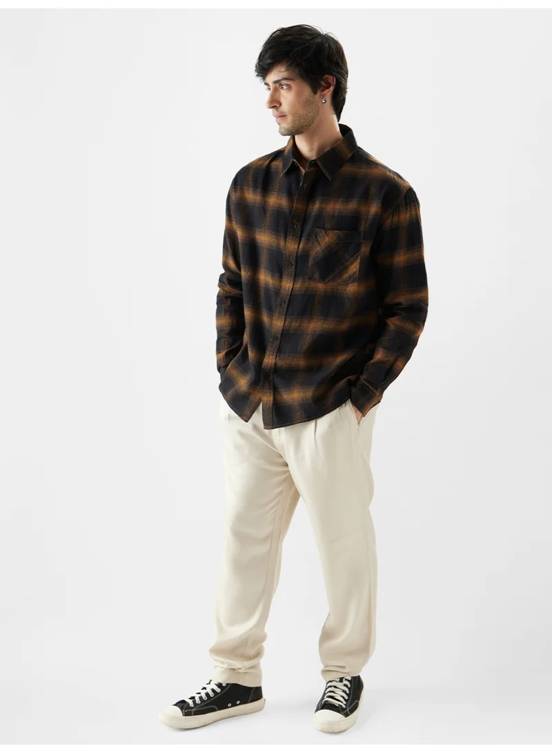 The Souled Store  The Souled Store Men Dark Topaz Checks And Stripes Multicolour Relaxed Shirts for Men | Best Price UAE