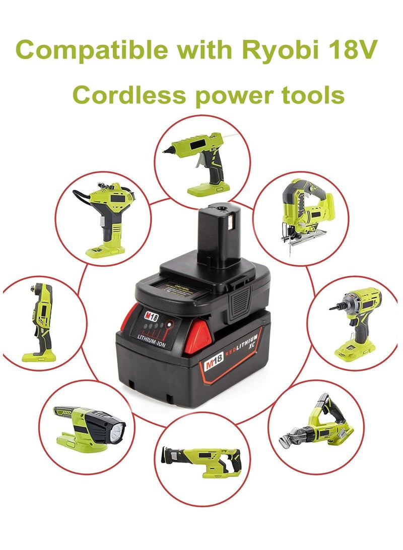 SYOSI DM18RL Battery Adapter Converter with USB for Roybi 18V Tools, Compatible for Dewalt 20V and for Milwaukee M18 Battery Convert to Ryobi 18V Lithium-ion Battery P108 ABP1801 RB18L20 - Image 4