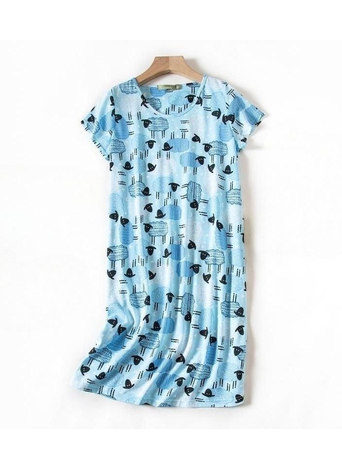 Generic - Cute Cartoon Cotton Homewear Knitted Sweet Large Short Sleeve Round Neck Pajamas - Image 1