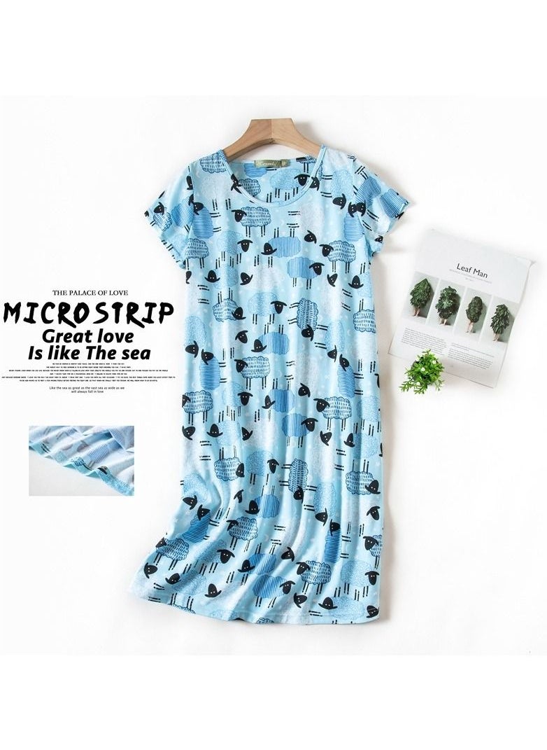 Generic - Cute Cartoon Cotton Homewear Knitted Sweet Large Short Sleeve Round Neck Pajamas - Image 1