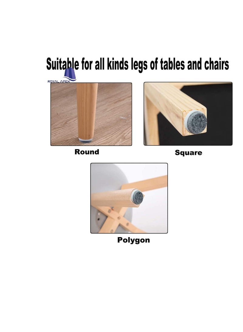 Round Heavy Duty Nail on Anti Sliding Felt Pad for Furniture Chair Table Leg Feet Floor Protectors Pack of 8 White  - Image 2