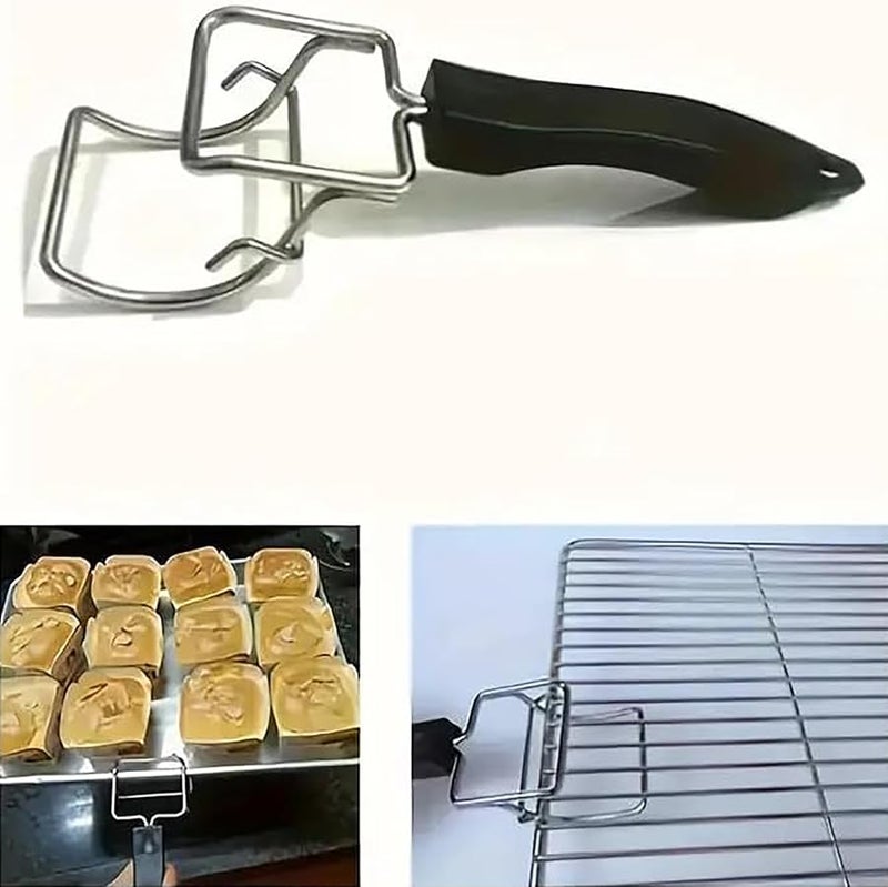 2Pcs Air Fryer Oven Rack Puller Tool Stainless Steel Grill Clip Tray Extractor - Image 4