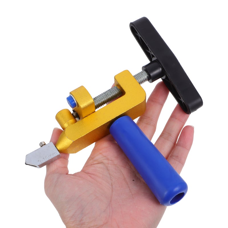 1 Set Manual Tile Cutter - 2-in-1 Glass Cutter Tile Cutting Tool with Handle Manual Cutting Kit for Ceramic Glass Mirrors DIY Projects - Image 4