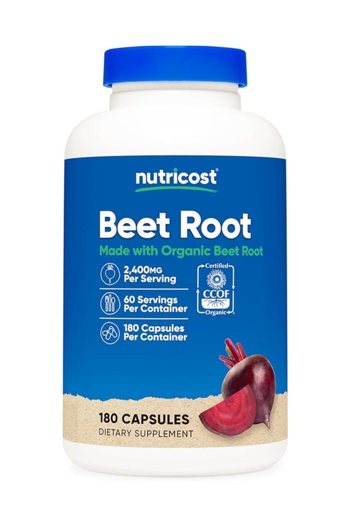 Nutricost جذر الشمندر 2400 ملغ، مكمل غذائي - 180 كبسولة - Image 1