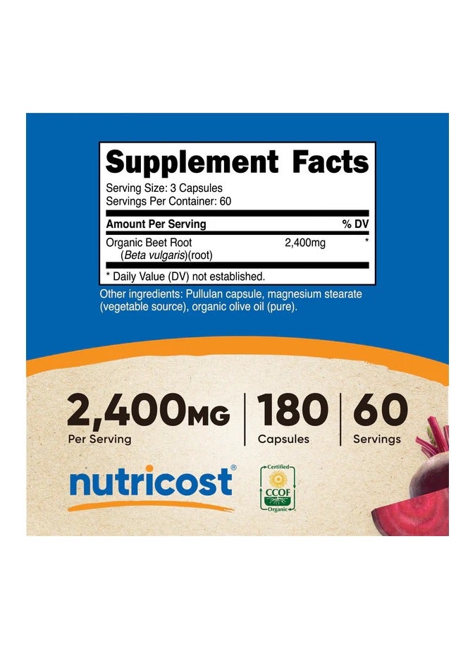 Nutricost جذر الشمندر 2400 ملغ، مكمل غذائي - 180 كبسولة - Image 5