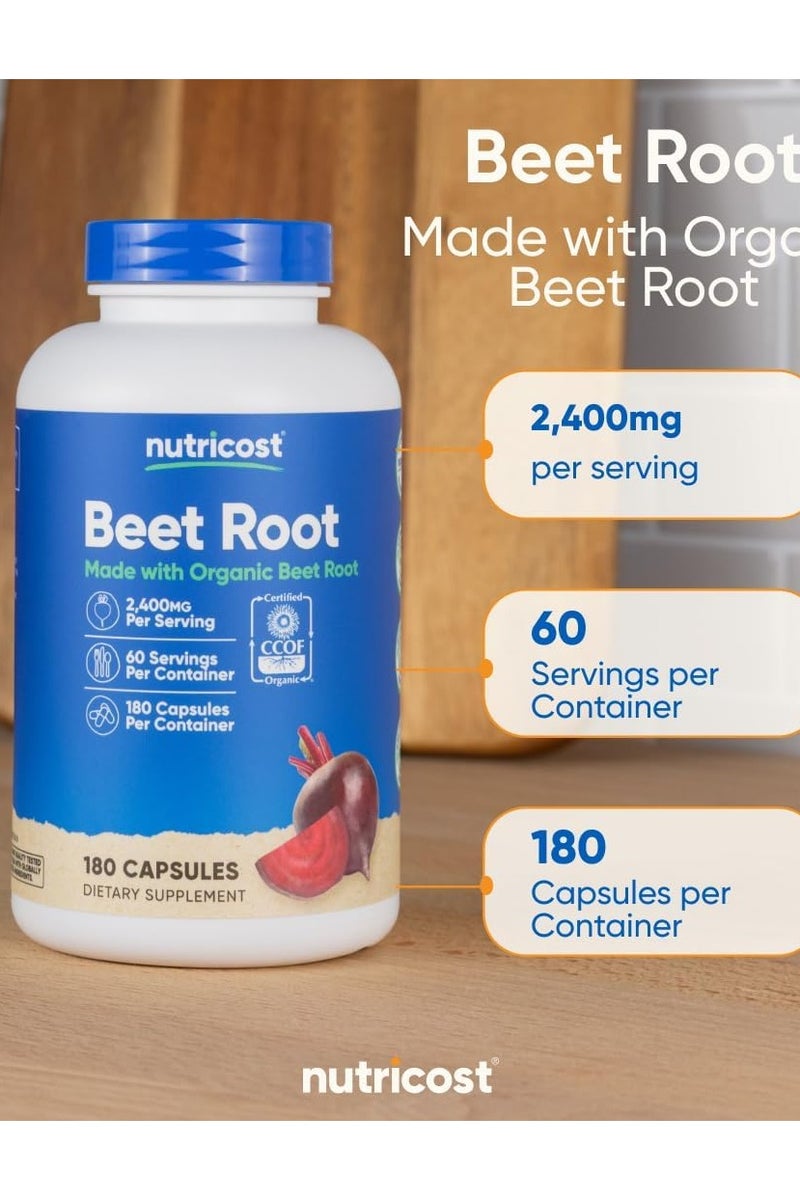 Nutricost جذر الشمندر 2400 ملغ، مكمل غذائي - 180 كبسولة - Image 3