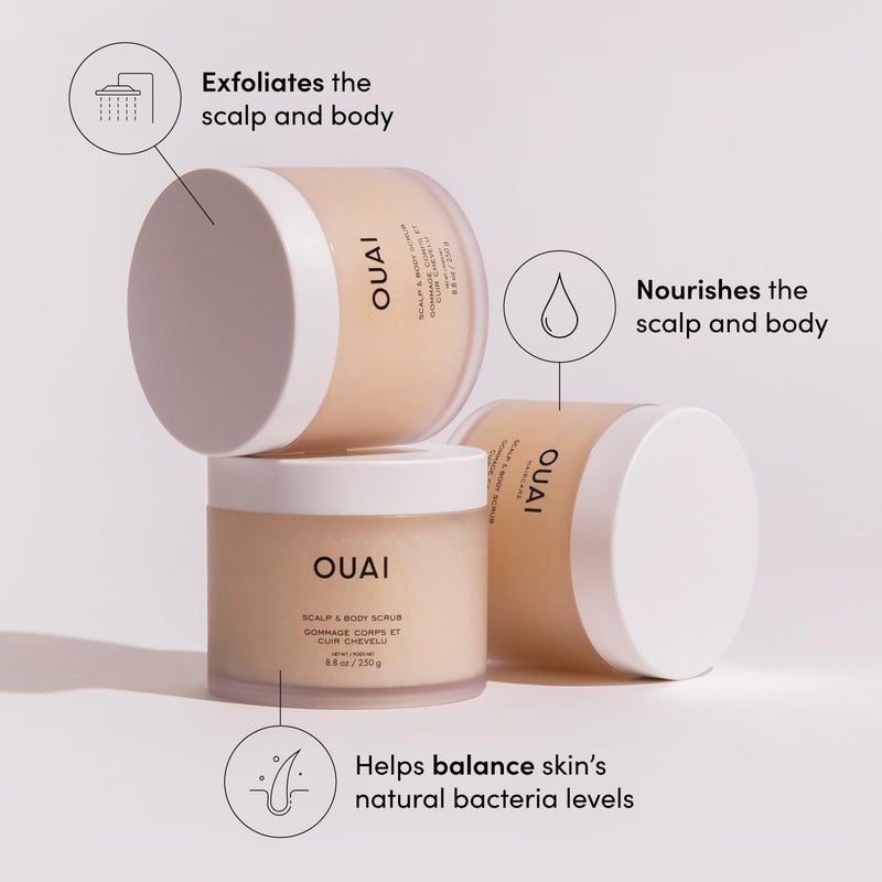 OUAI Scalp & Body Scrub, Melrose Place - Exfoliating Body Scrub with Sugar & Coconut Oil Blend for Smooth, Moisturized Skin - Gentle Scalp Exfoliator for Removing Product Build Up (8.8 Oz) - Image 2