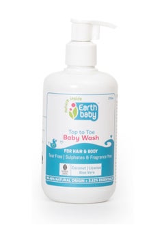 Top To Toe Baby Wash For Hair And Body With Natural Origin, Tear Free, Sulphates & Fragrance Free Enriched With Coconut, Licorice, Aloe Vera 275ml