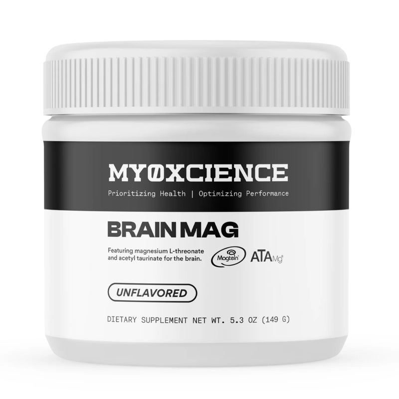 MYOXCIENCE Brain Mag Magnesium LThreonate Magtein Magnesium Glycinate Powder Unflavored 60 Servings