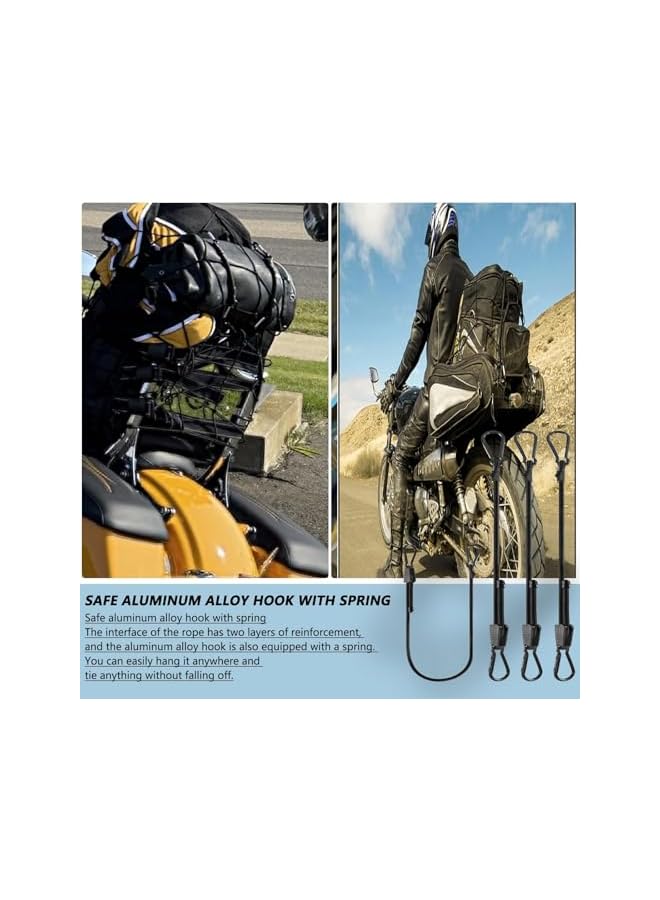 The Bros The Bros Bungee Cord with Aluminum Alloy Hook Superior Rubber Clips On Both Ends Heavy Duty Outdoor Heavy Duty Straps Strong Elastic Rope for Outdoor Tent Luggage Rack Camping Cargo Bike Storage 4 Pack - Image 2