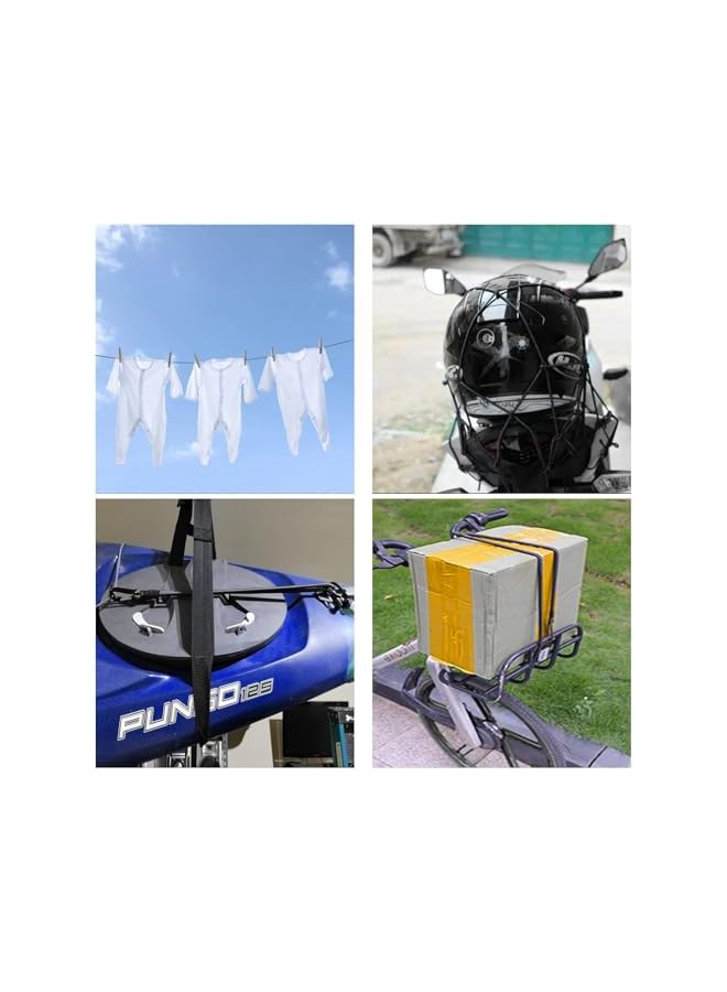 The Bros The Bros Bungee Cord with Aluminum Alloy Hook Superior Rubber Clips On Both Ends Heavy Duty Outdoor Heavy Duty Straps Strong Elastic Rope for Outdoor Tent Luggage Rack Camping Cargo Bike Storage 4 Pack - Image 3