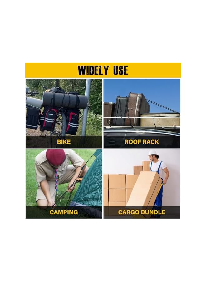 The Bros The Bros Bungee Cord with Aluminum Alloy Hook Superior Rubber Clips On Both Ends Heavy Duty Outdoor Heavy Duty Straps Strong Elastic Rope for Outdoor Tent Luggage Rack Camping Cargo Bike Storage 4 Pack - Image 4